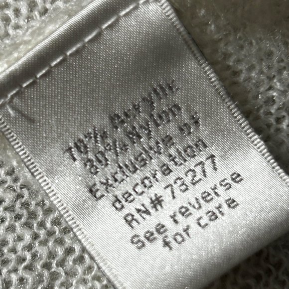 Lauren Conrad Sheer Long Sleeve Pullover Crewneck Sweater Cloud woman Small 1551 - Picture 5 of 6